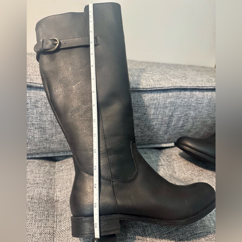 Black Knee-High Riding Leather Boots by Elizabeth Anne with “purse” pockets! - Picture 8 of 12